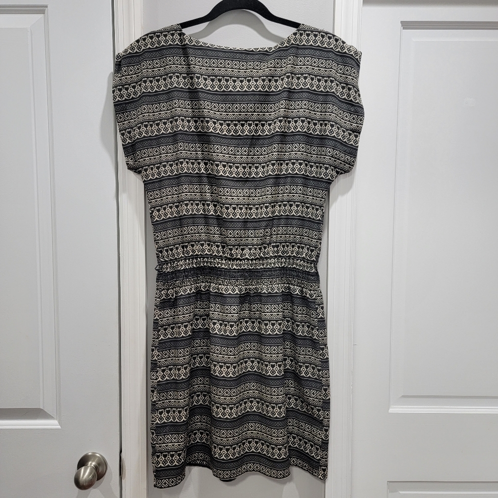 Allen B Pattern Shirt Dress with Smocked Waist - Picture 9 of 15